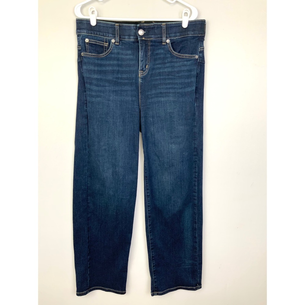 Torrid Sz 10 Bombshell Wide Leg Super Soft Dark Blue Denim Jeans Strech